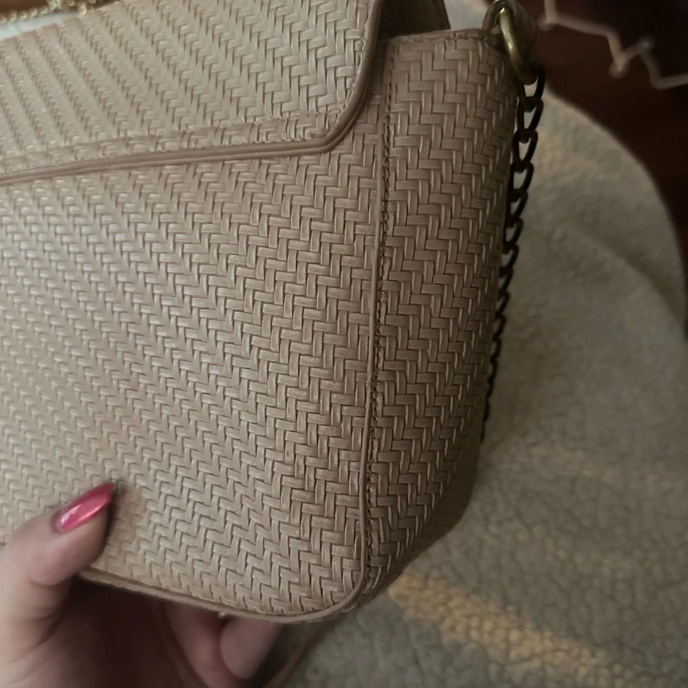 Beige Woven‎ Crossbody Bag
